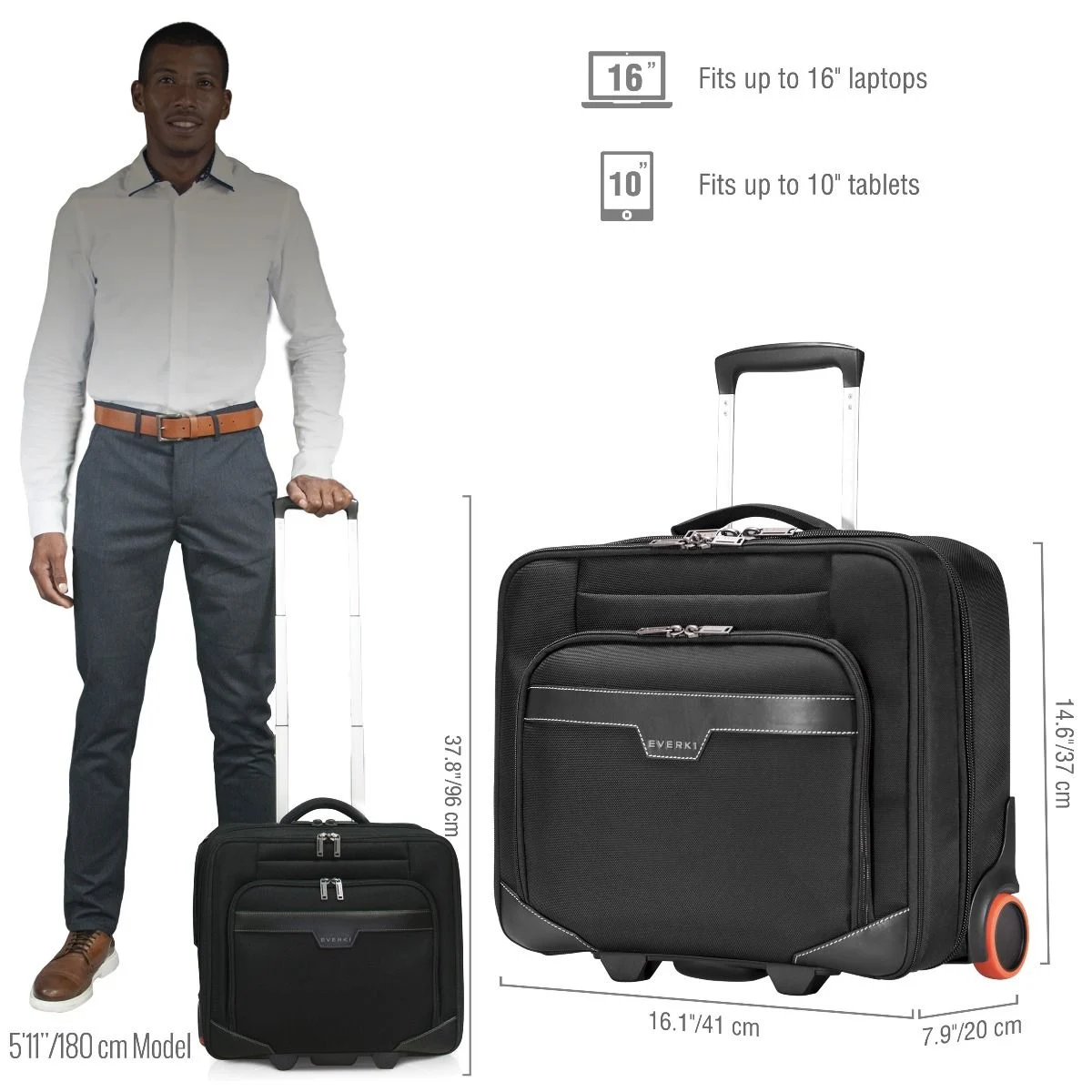 JOURNEY Laptop Trolley – Rolling Briefcase, 11-Inch to 16-Inch Adaptable Compartment - Image 2