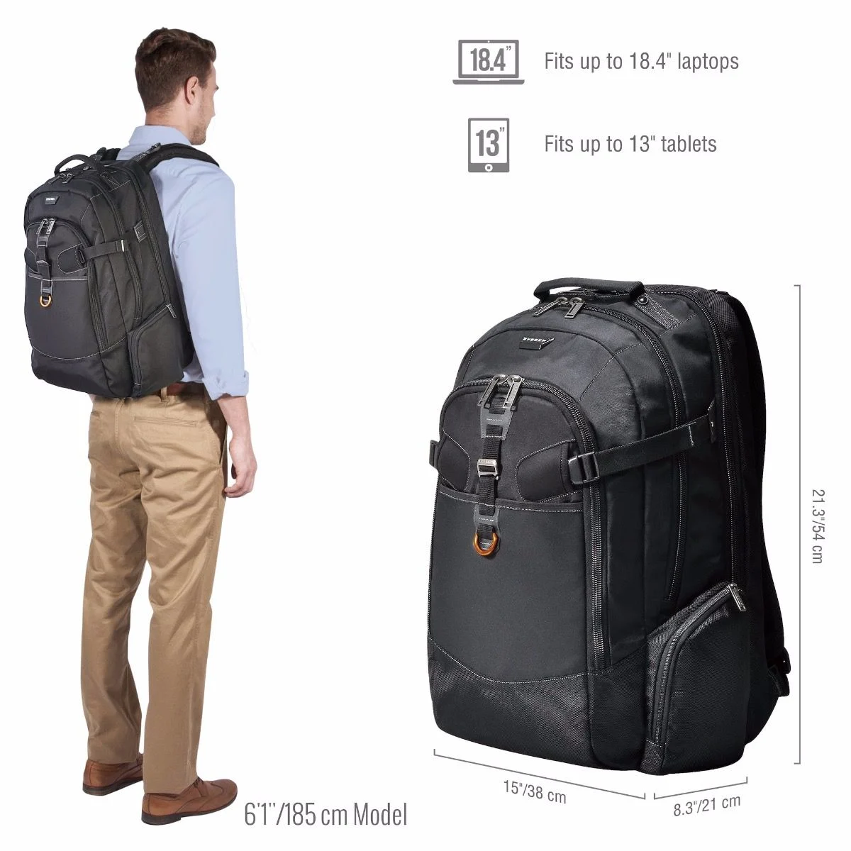 Business 120 Travel Friendly Laptop Backpack, up to 18.4-Inch - Image 2