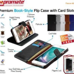 Promate White Tava-i6 Premium Book-Style Flip Case
