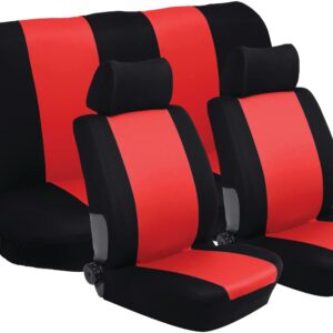 Stingray Nexus 6 Piece Car Seat Cover Set Black and Red