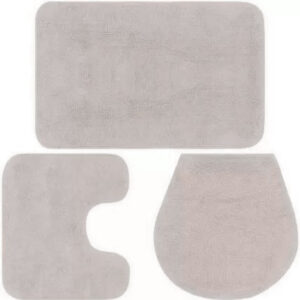 Casey 3 Piece Bathroom Mat Set Light Brown