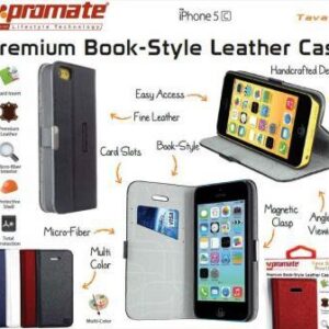Promate Black Tava 5C Book-Style Flip Case